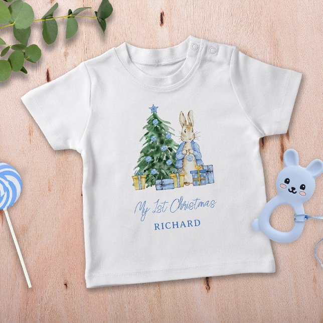 Camiseta Para Bebê Meu 1º Natal Peter Rabbit (Criador carregado)
