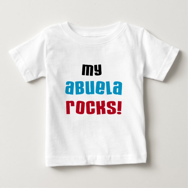 Camiseta Para Bebê Meu Abuela balança t-shirt e presentes (Frente)