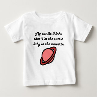 Camiseta Para Bebê Meu Auntie Pensamento Eu é o bebê o mais bonito no