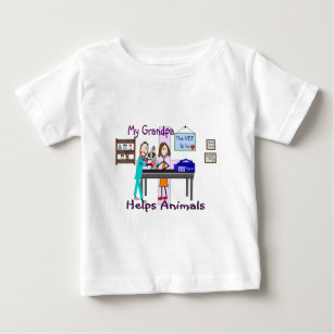 Camiseta Para Bebê Meu Avô Ajuda Animais