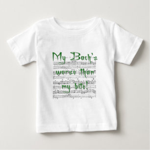 Camiseta Para Bebê Meu Bach mais mau do que minha mordida!