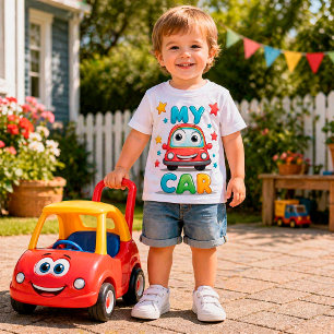 Camiseta Para Bebê Meu Carro Desenho Animado Fofo Crianças Dirigindo