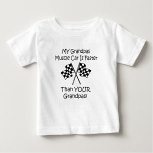 Camiseta Para Bebê Meu carro do músculo dos vovôs é mais rápido d