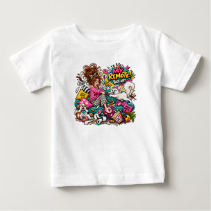 Camiseta Para Bebê Meu Controle Remoto de Volta Caos de Gato Engraçad