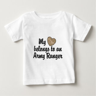 Camiseta Para Bebê Meu Coração do Exército