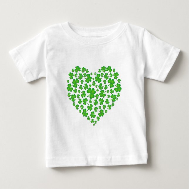 Camiseta Para Bebê Meu Coração Irlandês (Frente)