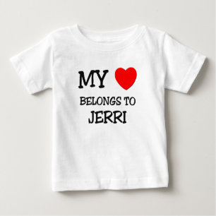 Camiseta Para Bebê Meu coração pertence a JERRI
