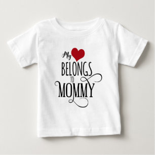 Camiseta Para Bebê Meu Coração Pertence à Mamãe