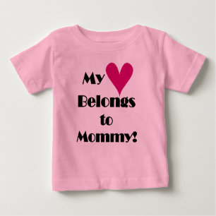 Camiseta Para Bebê Meu Coração Pertence a Mamães