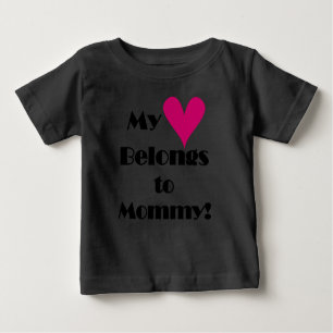 Camiseta Para Bebê Meu Coração Pertence a Mamães