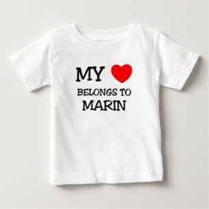 Camiseta Para Bebê Meu coração pertence a MARÍN