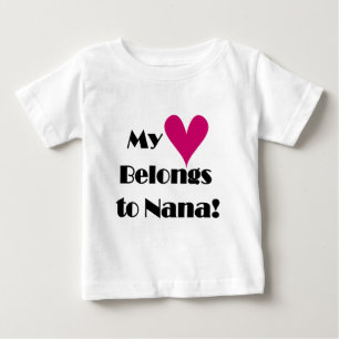 Camiseta Para Bebê Meu Coração Pertence à Nana