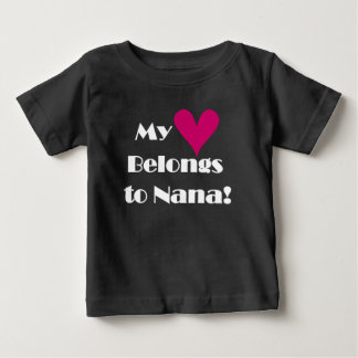 Camiseta Para Bebê Meu Coração Pertence a Nana