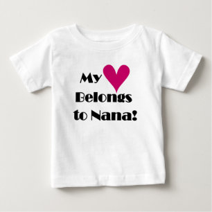 Camiseta Para Bebê Meu Coração Pertence a Nana