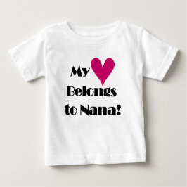 Camiseta Para Bebê Meu Coração Pertence a Nana