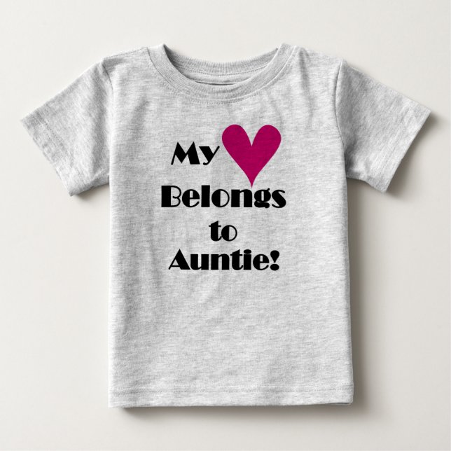 Camiseta Para Bebê Meu Coração Pertence à Tia (Frente)