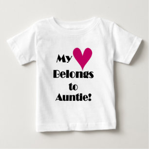 Camiseta Para Bebê Meu Coração Pertence à Tia