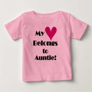 Camiseta Para Bebê Meu coração pertence ao Auntie