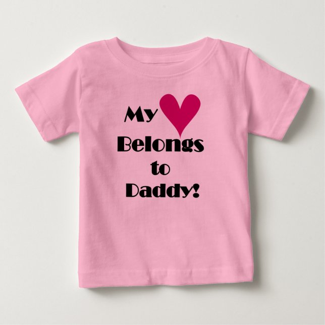 Camiseta Para Bebê Meu Coração Pertence ao Pai (Frente)