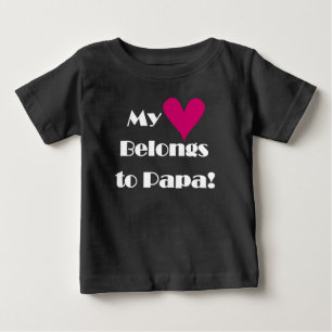 Camiseta Para Bebê Meu Coração Pertence ao Papa