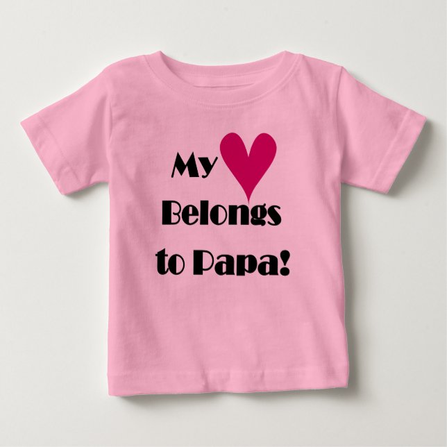 Camiseta Para Bebê Meu Coração Pertence ao Papa (Frente)