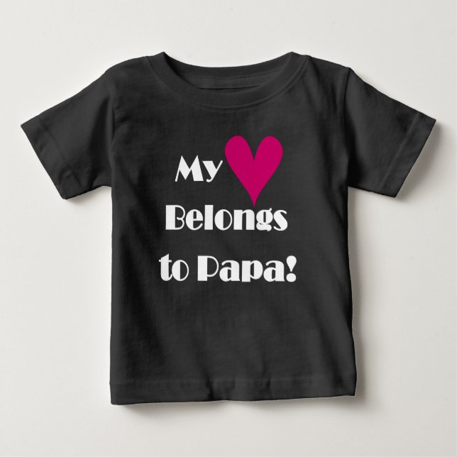 Camiseta Para Bebê Meu Coração Pertence ao Papa (Frente)