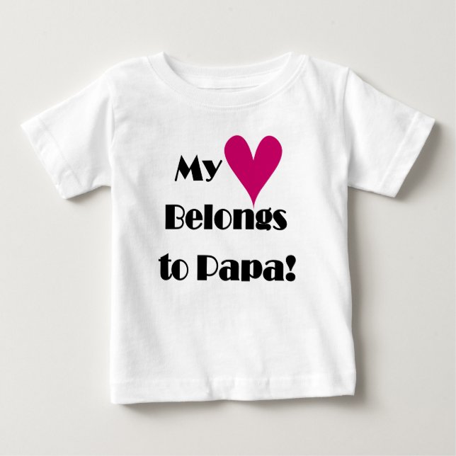 Camiseta Para Bebê Meu Coração Pertence ao Papa (Frente)