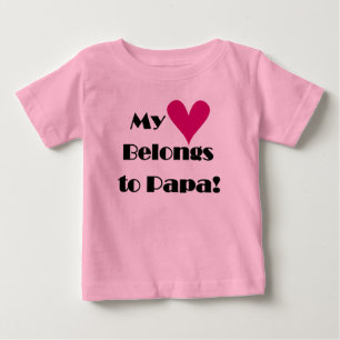 Camiseta Para Bebê Meu Coração Pertence ao Papa