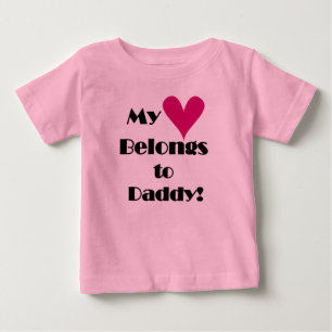 Camiseta Para Bebê Meu Coração Pertence ao Papai