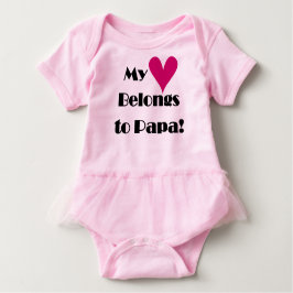 Camiseta Para Bebê Meu Coração Pertence ao Papai