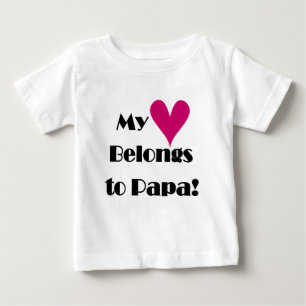 Camiseta Para Bebê Meu Coração Pertence ao Papai