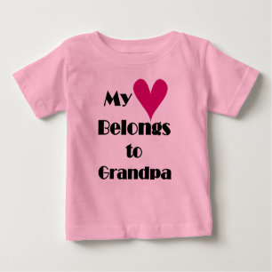 Camiseta Para Bebê Meu coração pertence ao vovô