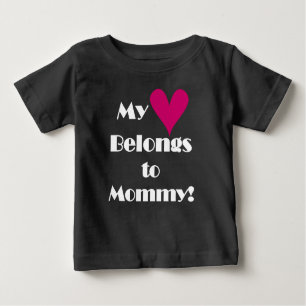 Camiseta Para Bebê Meu coração pertence às mamães