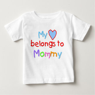 Camiseta Para Bebê Meu coração pertence às mamães