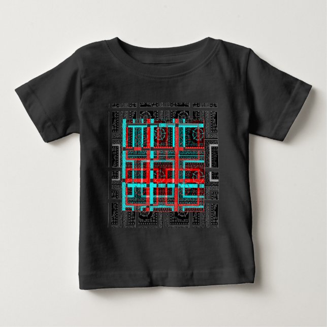 Camiseta Para Bebê Meu Design de Maze Quadrado (Frente)