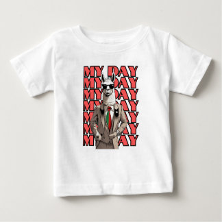 Camiseta Para Bebê Meu dia Llama em Gucci Inspo Red Black Beige Desig