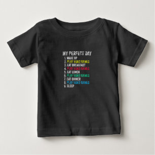 Camiseta Para Bebê Meu Dia Perfeito Video games Jogador De Avô Engra