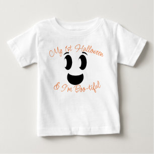 Camiseta Para Bebê Meu Fantasma de Script de Halloween de 1rua