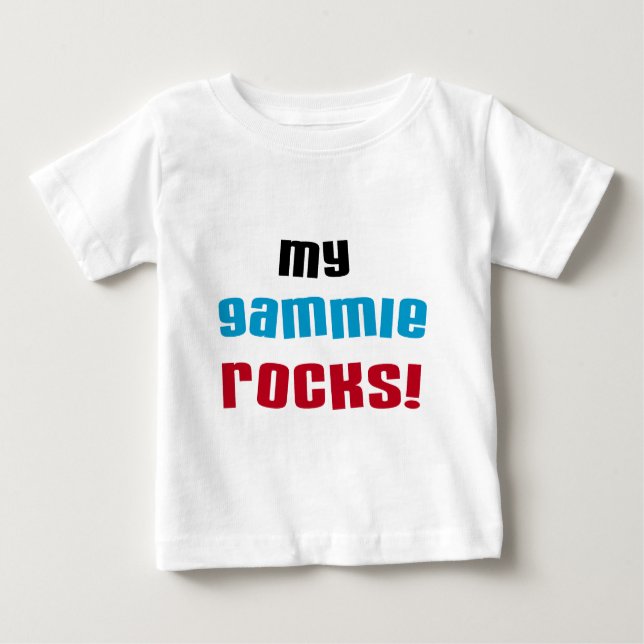 Camiseta Para Bebê Meu Gammie Rocks T shirts e presentes (Frente)