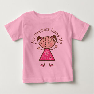 Camiseta Para Bebê Meu Grammy ama-me figura da vara