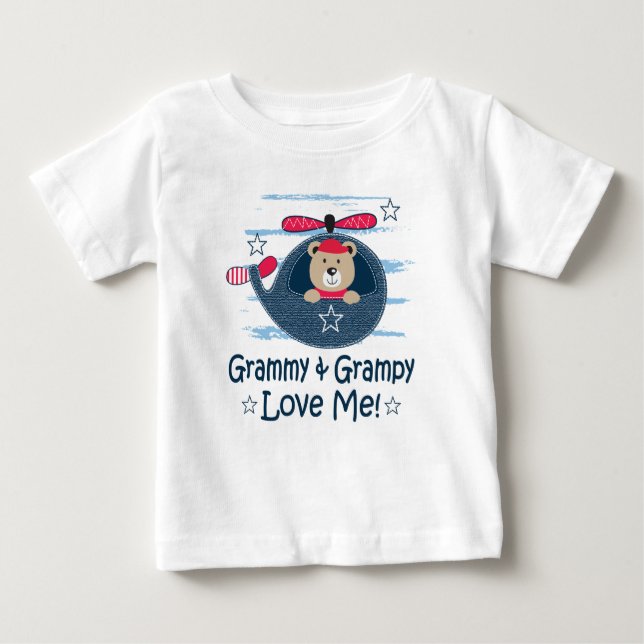 Camiseta Para Bebê Meu Grammy e Grampy me amam neto (Frente)