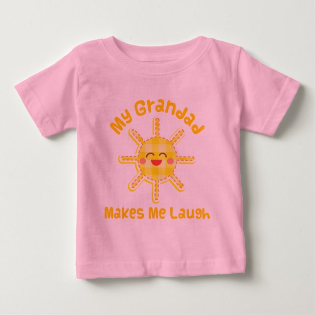 Camiseta Para Bebê Meu Grandad faz-me rir (Frente)