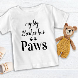 Camiseta Para Bebê Meu Grande Irmão Tem Patas Cachorros De Pata