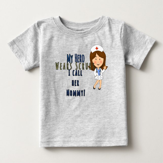 Camiseta Para Bebê Meu herói é mamãe (Frente)