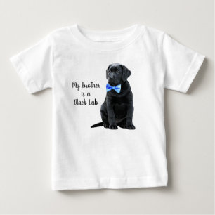 Camiseta Para Bebê Meu irmão é um Black Lab - Cachorro Preto Labrador