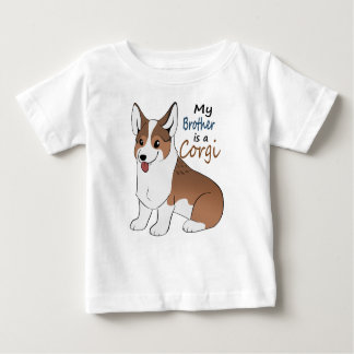Camiseta Para Bebê Meu irmão é um Corgi de Sabile