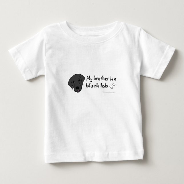Camiseta Para Bebê meu irmão é um laboratório negro (Frente)