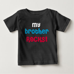 Camiseta Para Bebê Meu Irmão Rocks