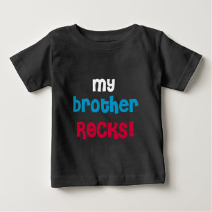 Camiseta Para Bebê Meu Irmão Rocks