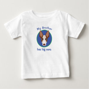 Camiseta Para Bebê Meu Irmão Tem Orelhas Grandes Cara de Cachorro Fof